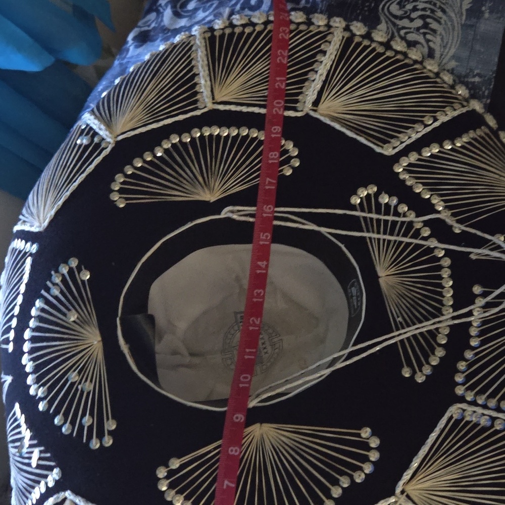 Vintage Mariachi Sombrero Black White Pigalle XXXXX Hat - Picture 10 of 10